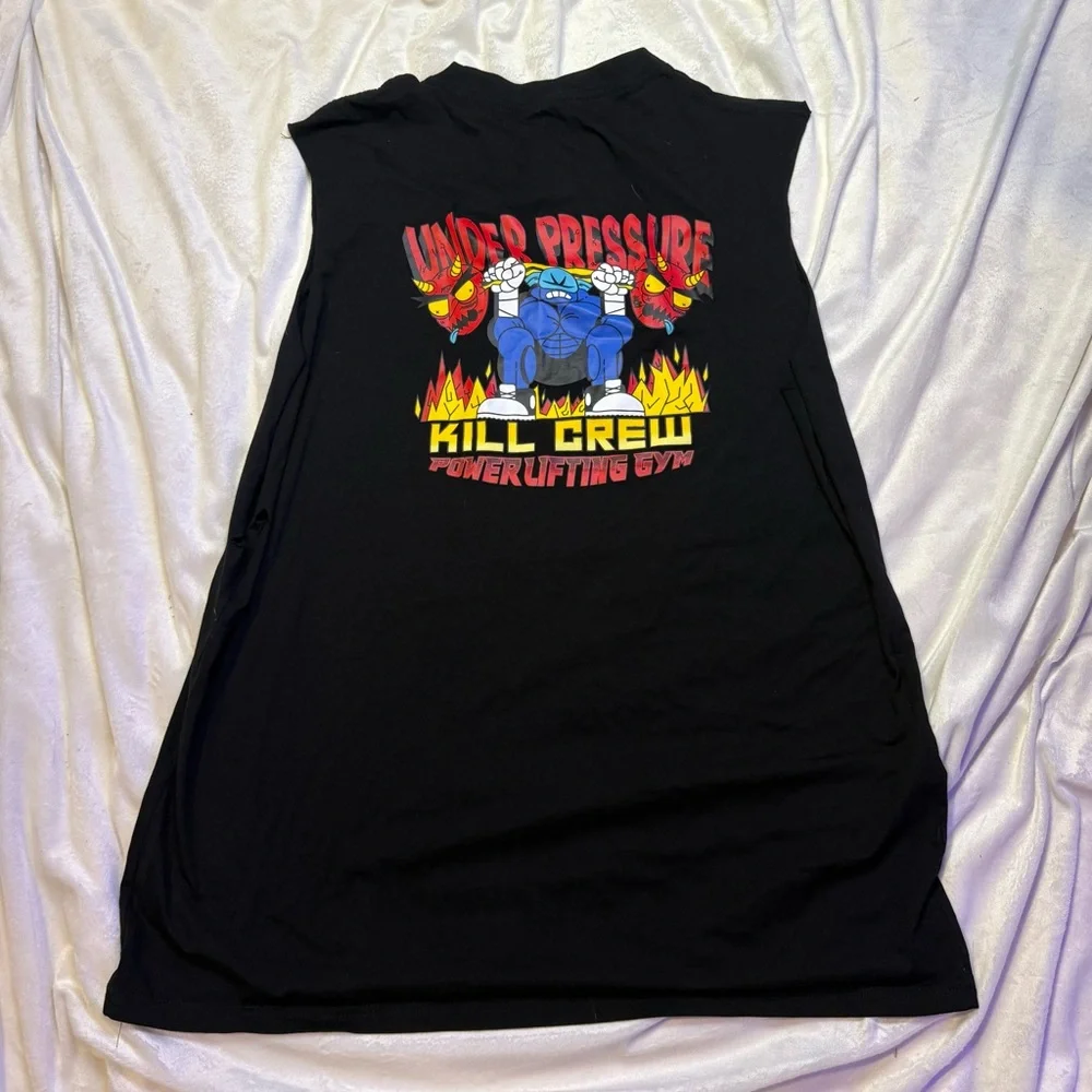 Kill Crew men’s XL Black muscle cut off shirt with logo front and back - Picture 4 of 6